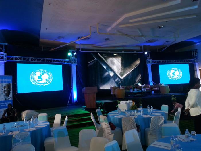 P10mm Rental LED Video Screen Digunakan Untuk Acara Di Kampala, Uganda