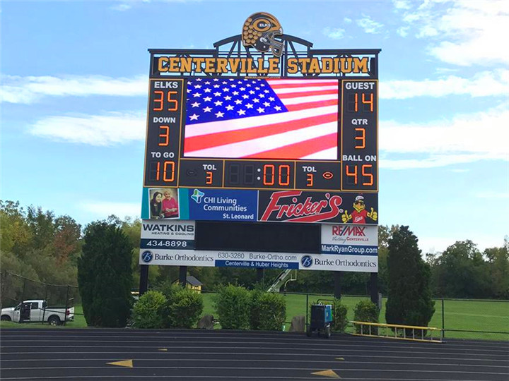 P10 outdoor led video wall untuk aplikasi papan skor